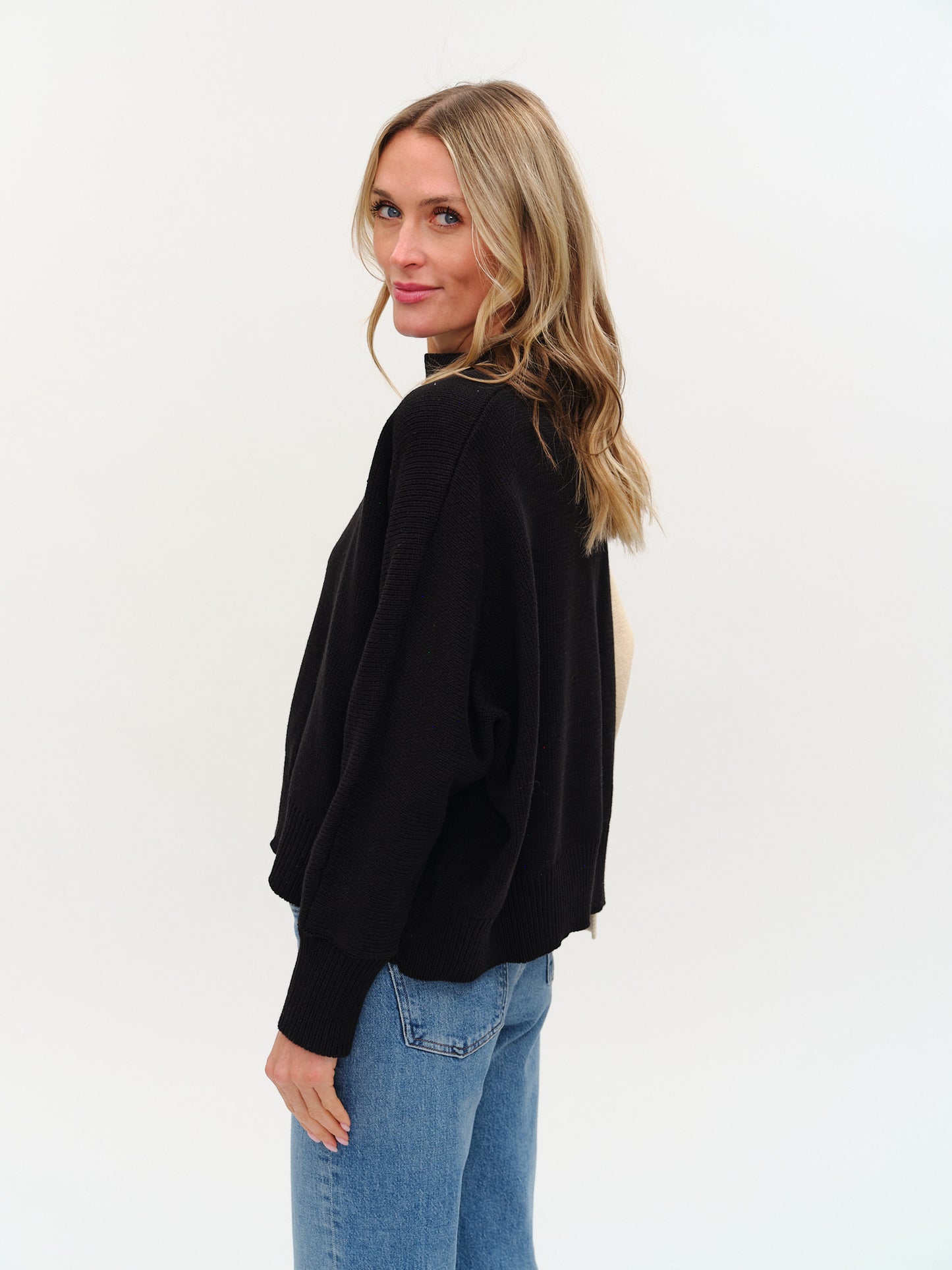 quinn sweater [black/tan]
