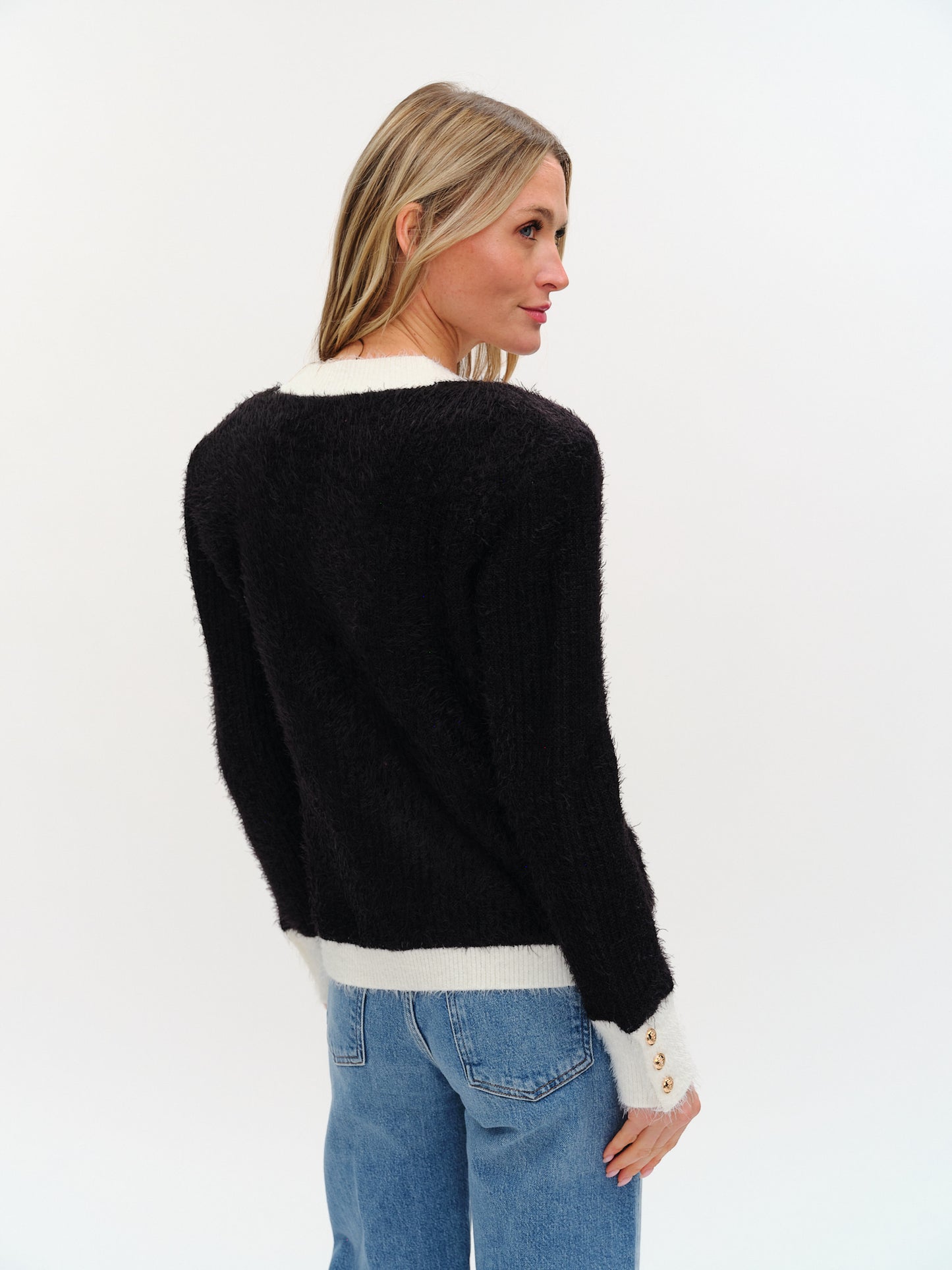 liv cardigan [black & white]