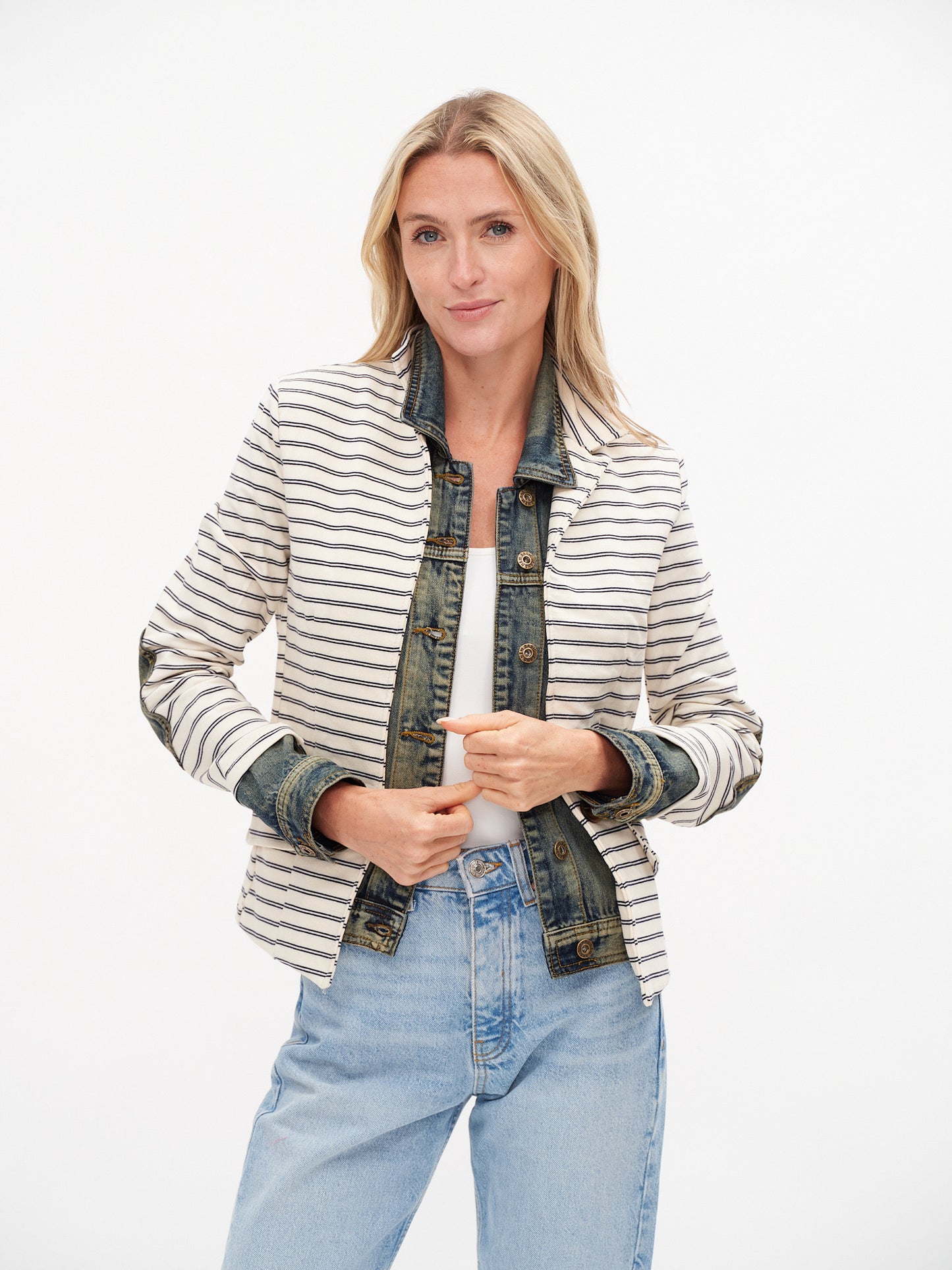 clarissa *made in italy* blazer [thin navy stripe]