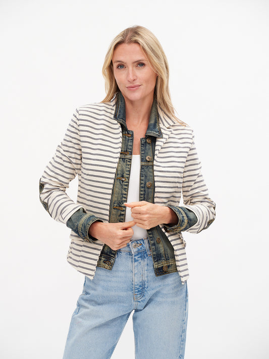 clarissa *made in italy* blazer [thin navy stripe]