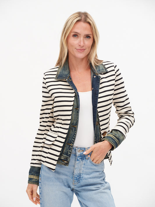 clarissa *made in italy* blazer [black stripe]