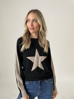 Load image into Gallery viewer, morgan sweater [black/camel]
