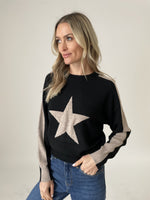 Load image into Gallery viewer, morgan sweater [black/camel]
