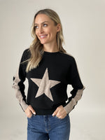 Load image into Gallery viewer, morgan sweater [black/camel]
