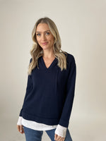 Load image into Gallery viewer, abigail hoodie [navy/white]
