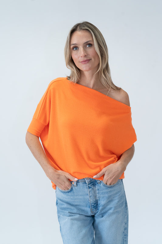 the short sleeve anywhere top [bright orange]