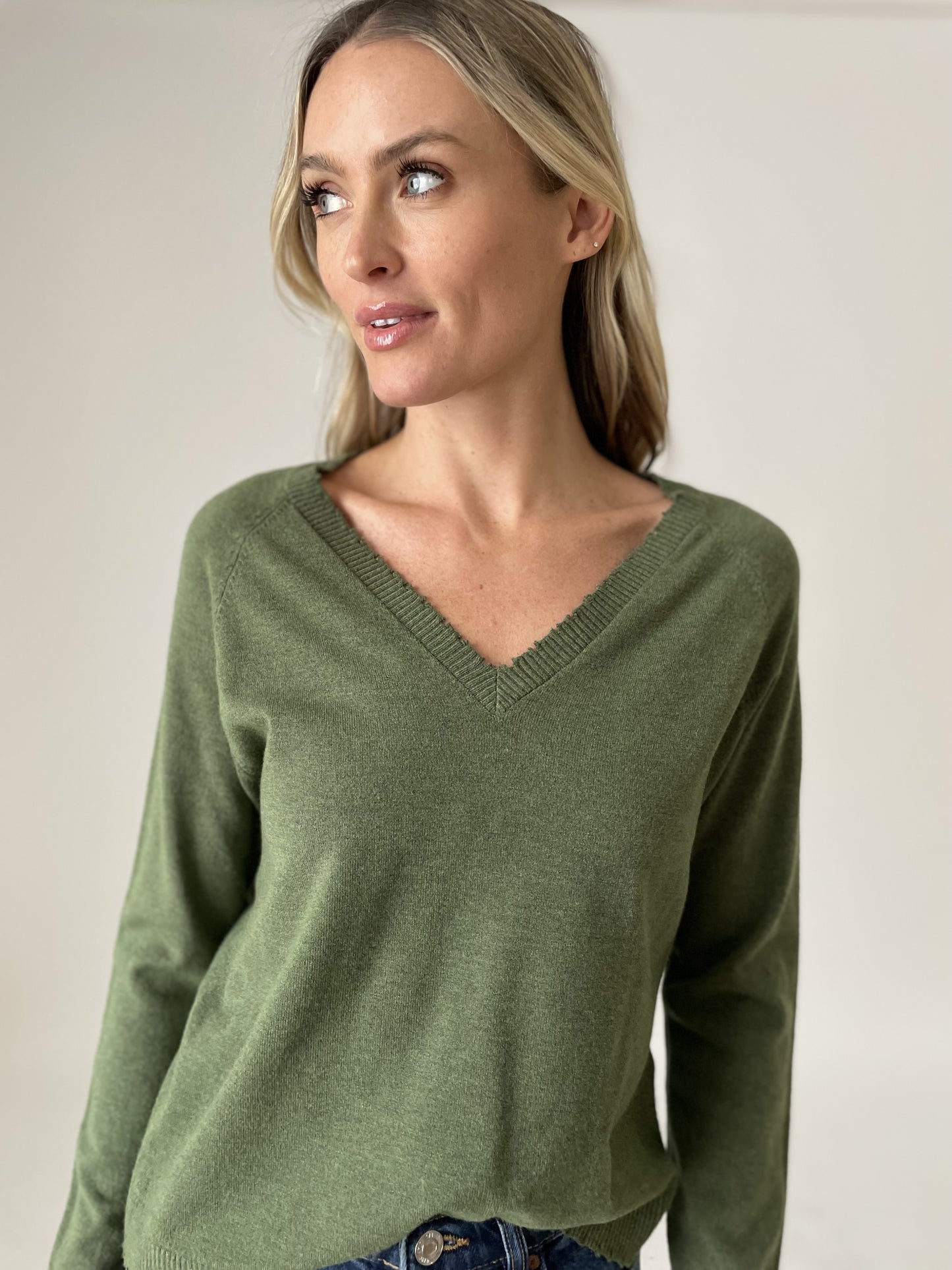 andrea v-neck sweater [moss]