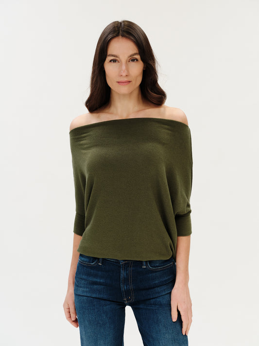 the short sleeve anywhere top [cedar green]