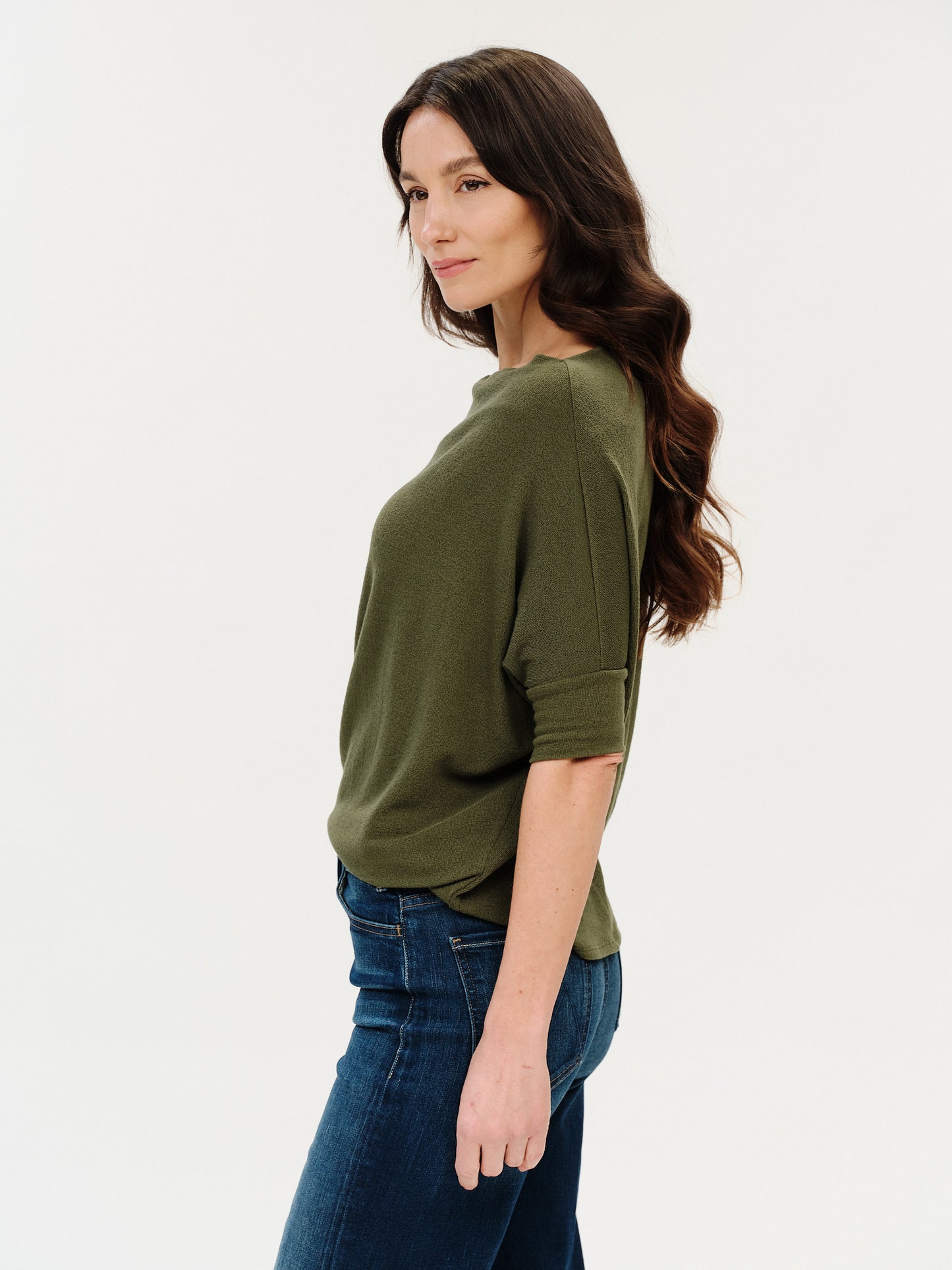 the short sleeve anywhere top [cedar green]