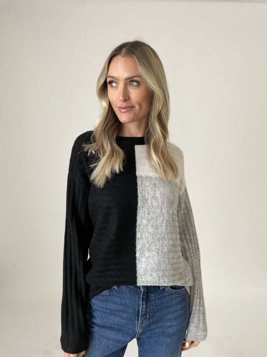 joanna sweater [black/heather grey]