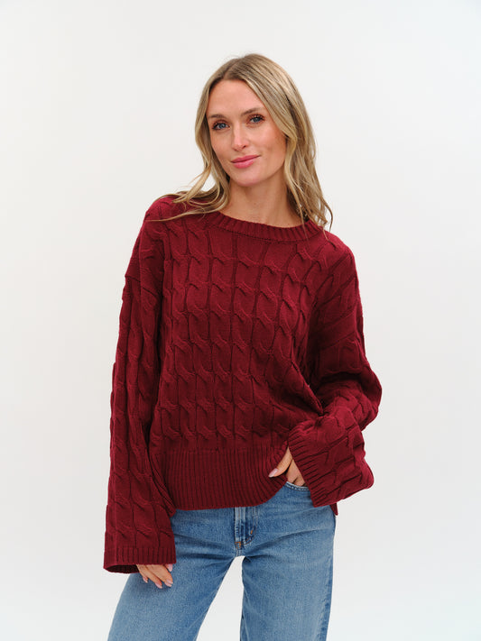 willow sweater [burgundy]