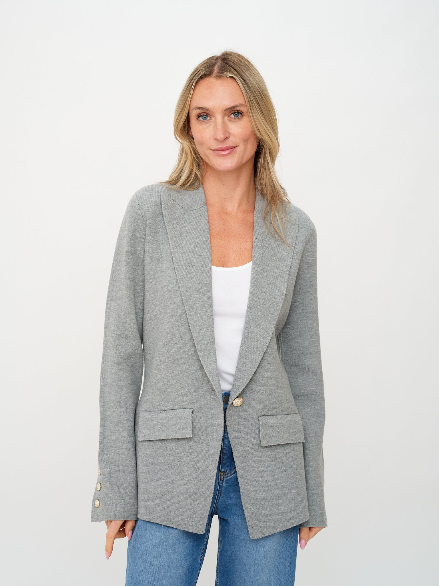 hillary blazer [heather grey]