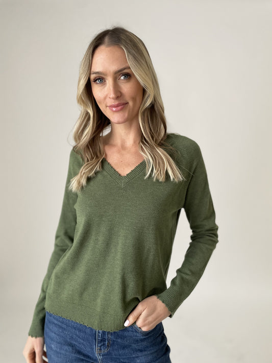 andrea v-neck sweater [moss]