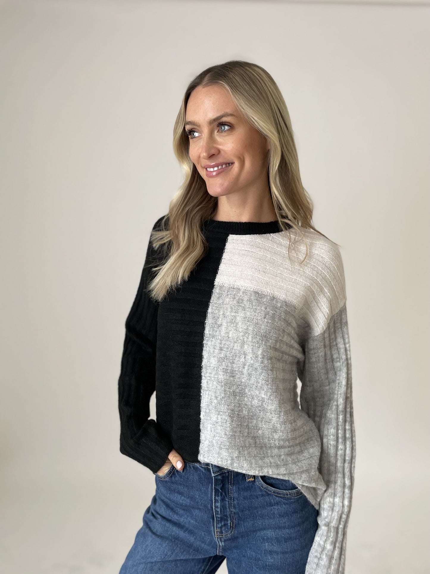 joanna sweater [black/heather grey]