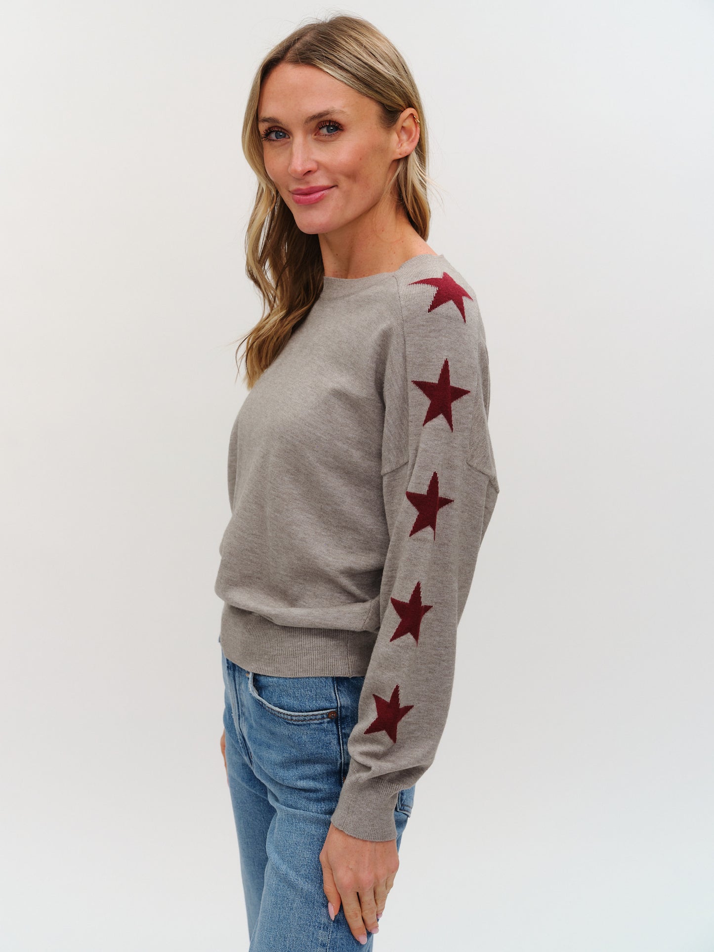 maddy top [hgrey/burgundy]