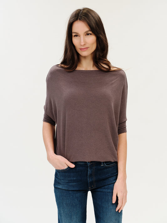 the short sleeve anywhere top [eggplant]