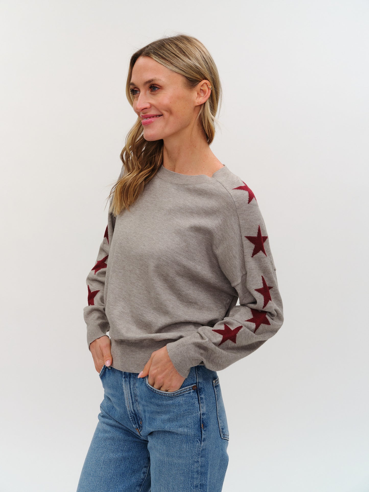 maddy top [hgrey/burgundy]