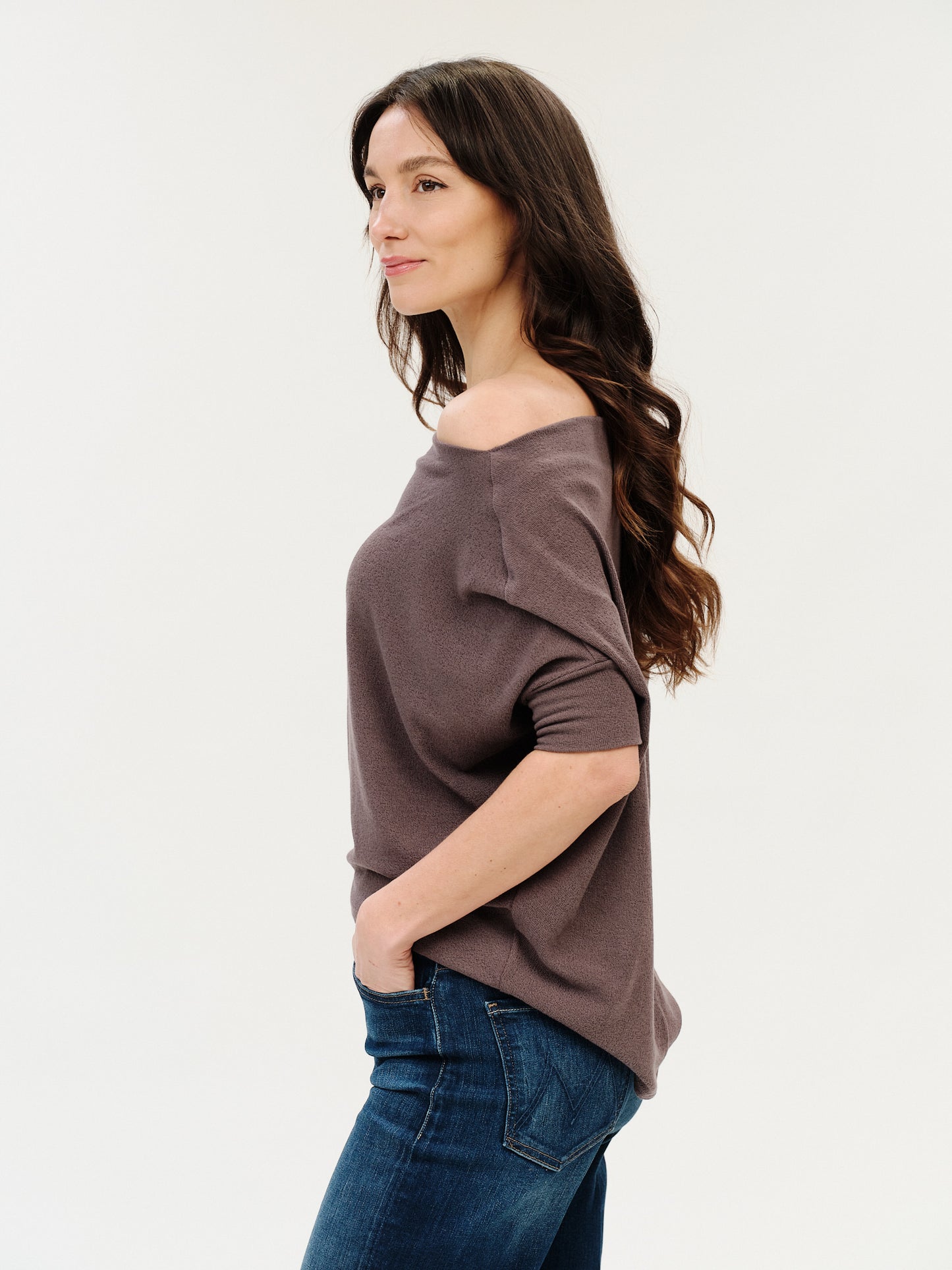 the short sleeve anywhere top [eggplant]