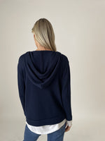 Load image into Gallery viewer, abigail hoodie [navy/white]
