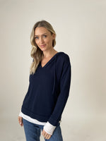 Load image into Gallery viewer, abigail hoodie [navy/white]
