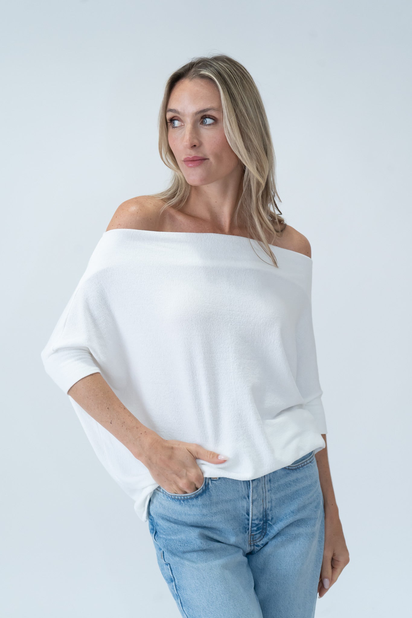 the short sleeve anywhere top [ivory]