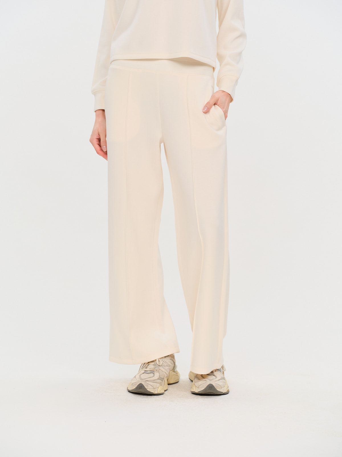 scuba wide leg pant [cream]