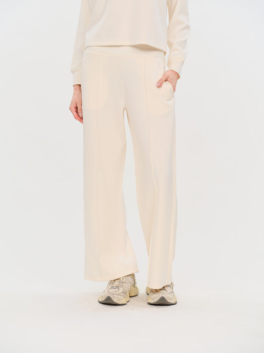 scuba wide leg pant [cream]