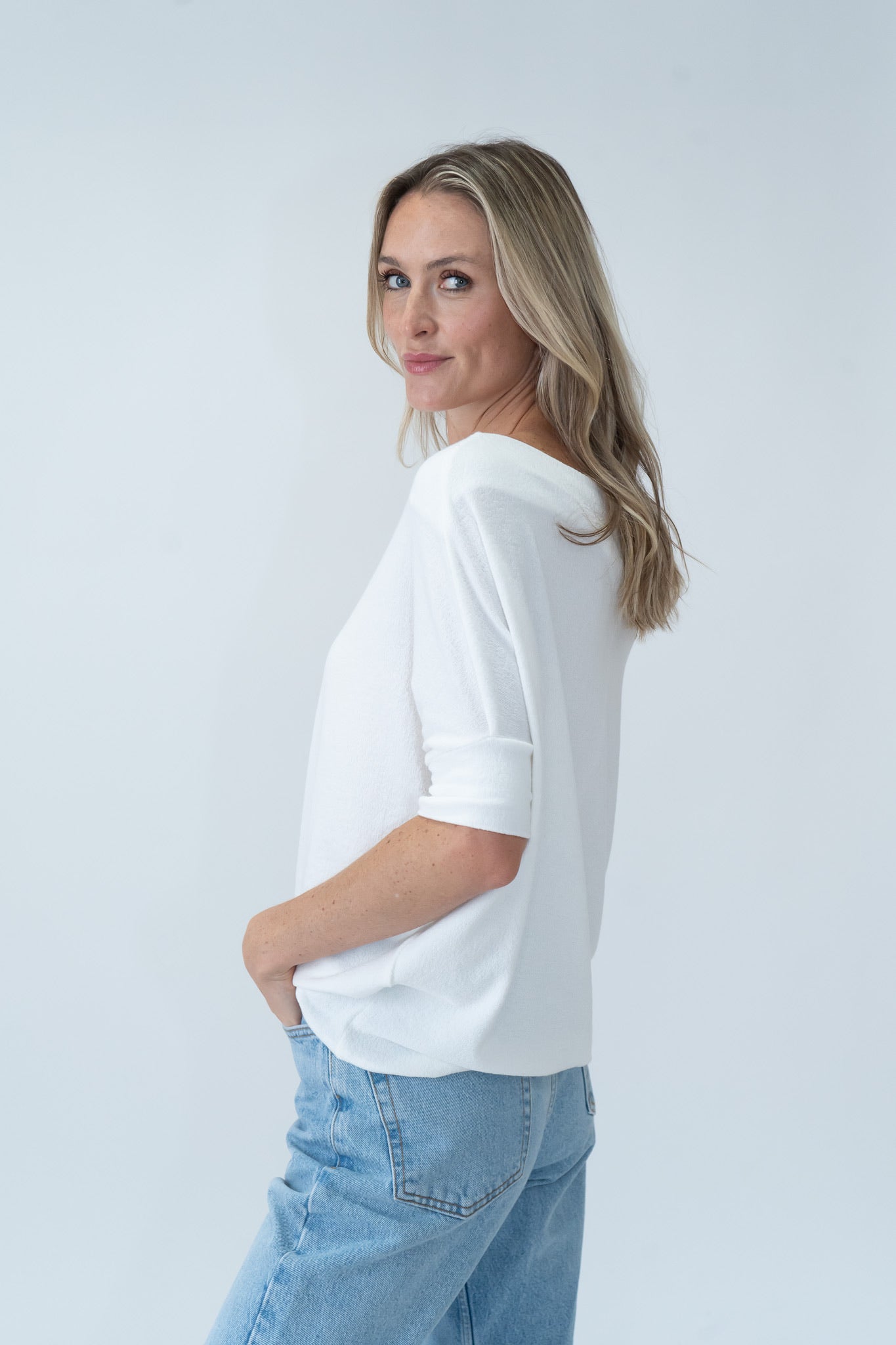 the short sleeve anywhere top [ivory]
