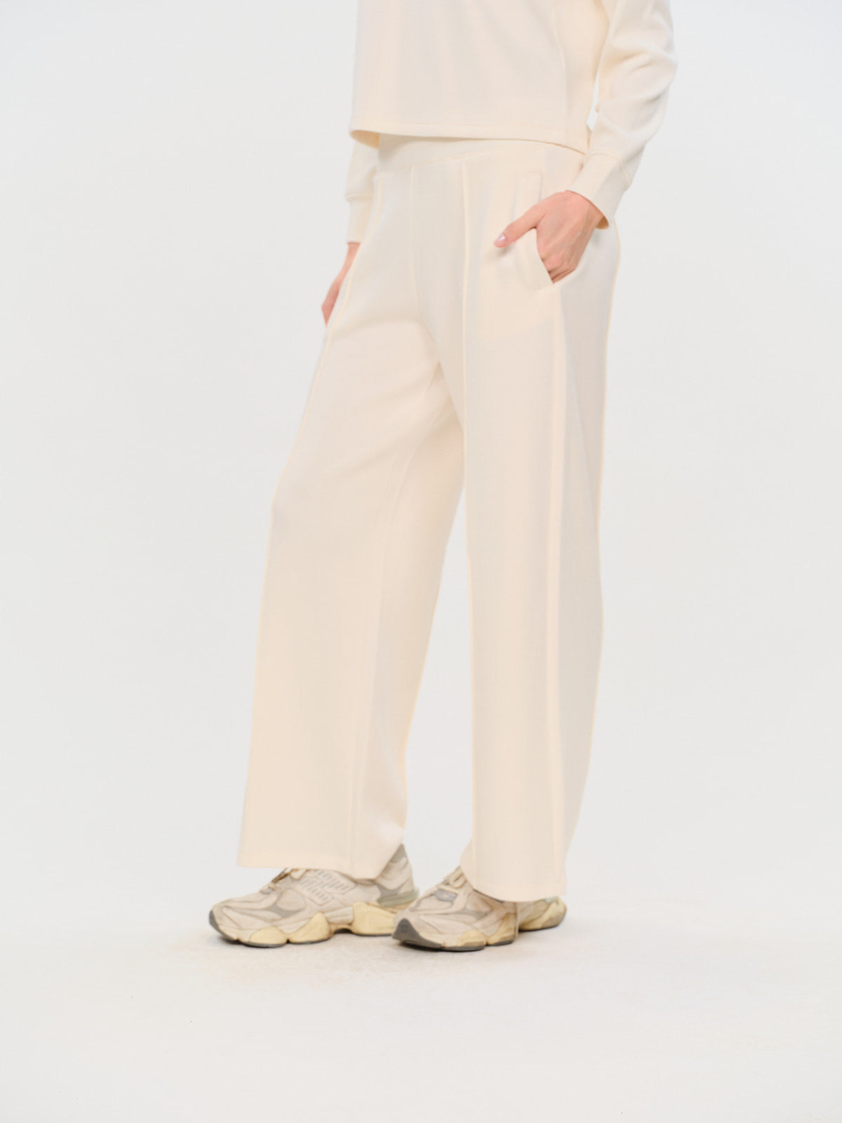 scuba wide leg pant [cream]