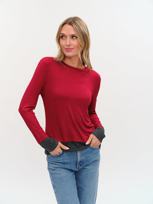 izzy top [burgundy]