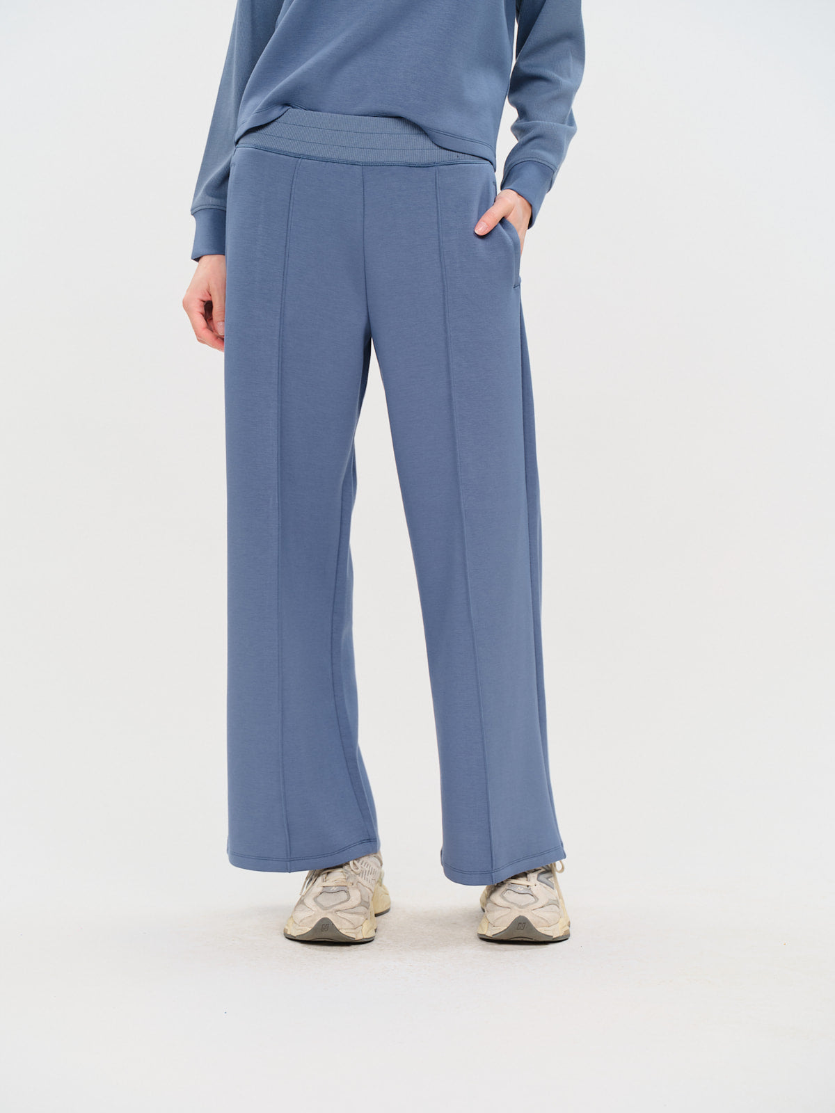 scuba wide leg pant [steel blue]