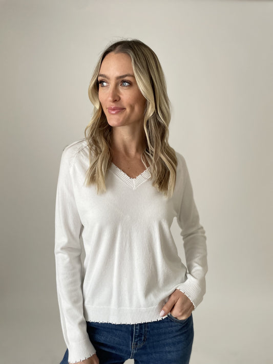 andrea v-neck sweater [ivory]