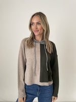 Load image into Gallery viewer, demi color block hoodie [latte/olive]
