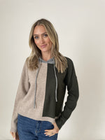 Load image into Gallery viewer, demi color block hoodie [latte/olive]
