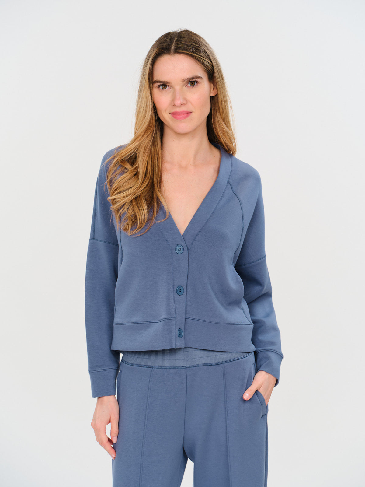 scuba cardigan [steel blue]