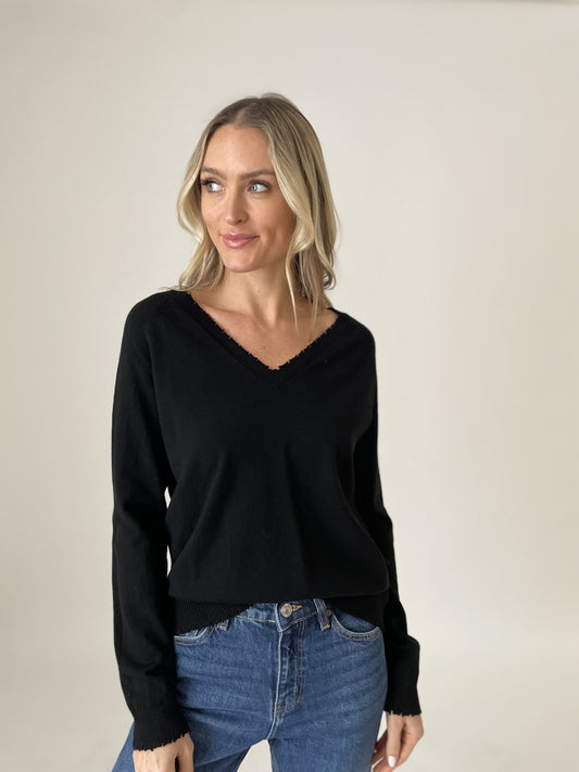 andrea v-neck sweater [black]
