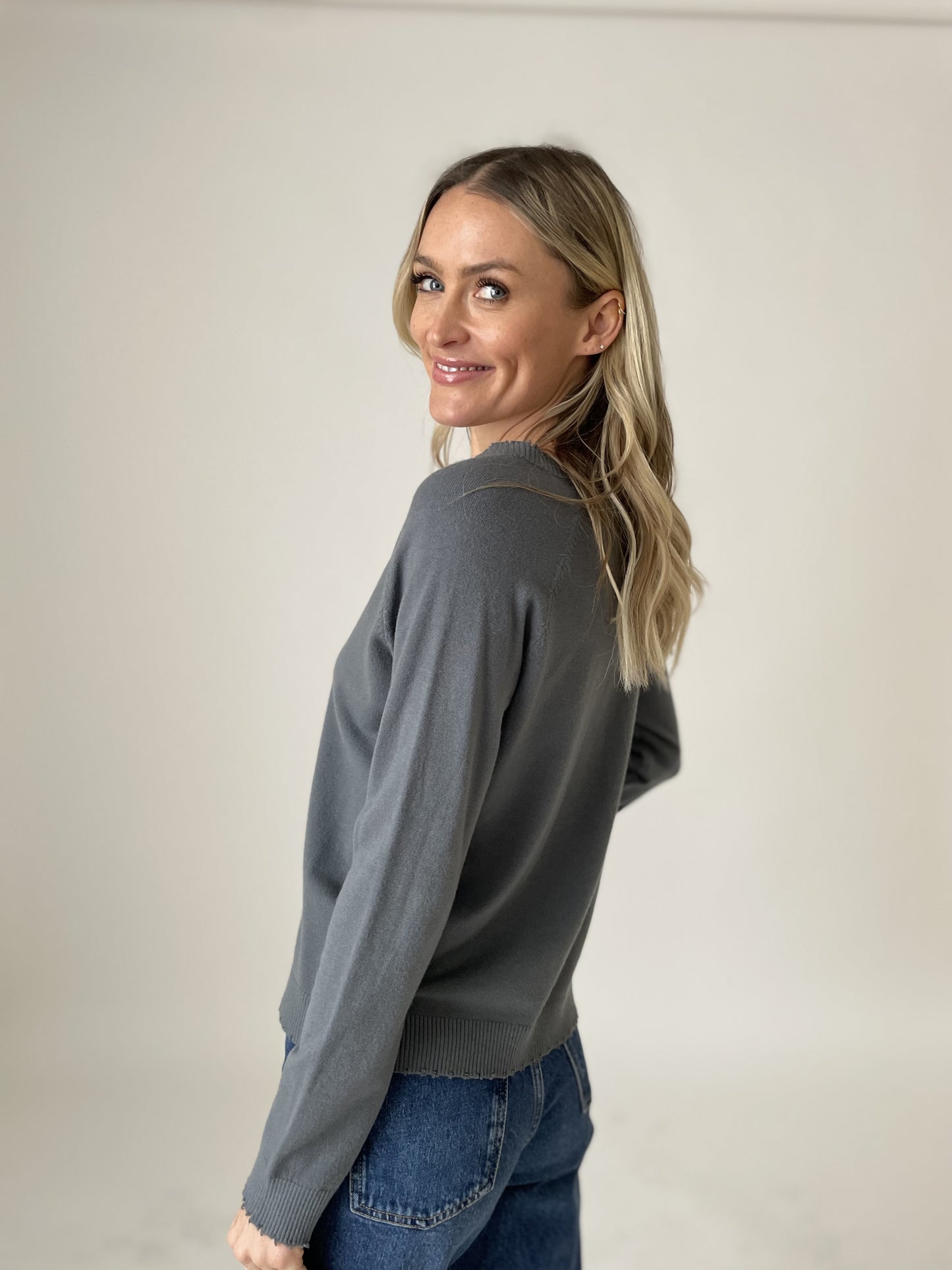 andrea v-neck sweater [slate]