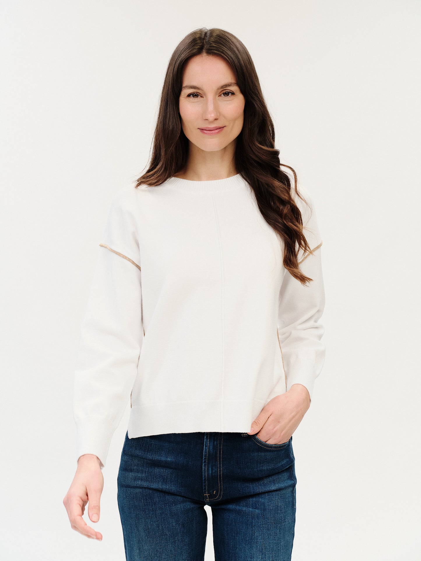 sable sweater [ivory/camel]