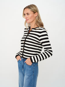 hannah cardigan [black & white]