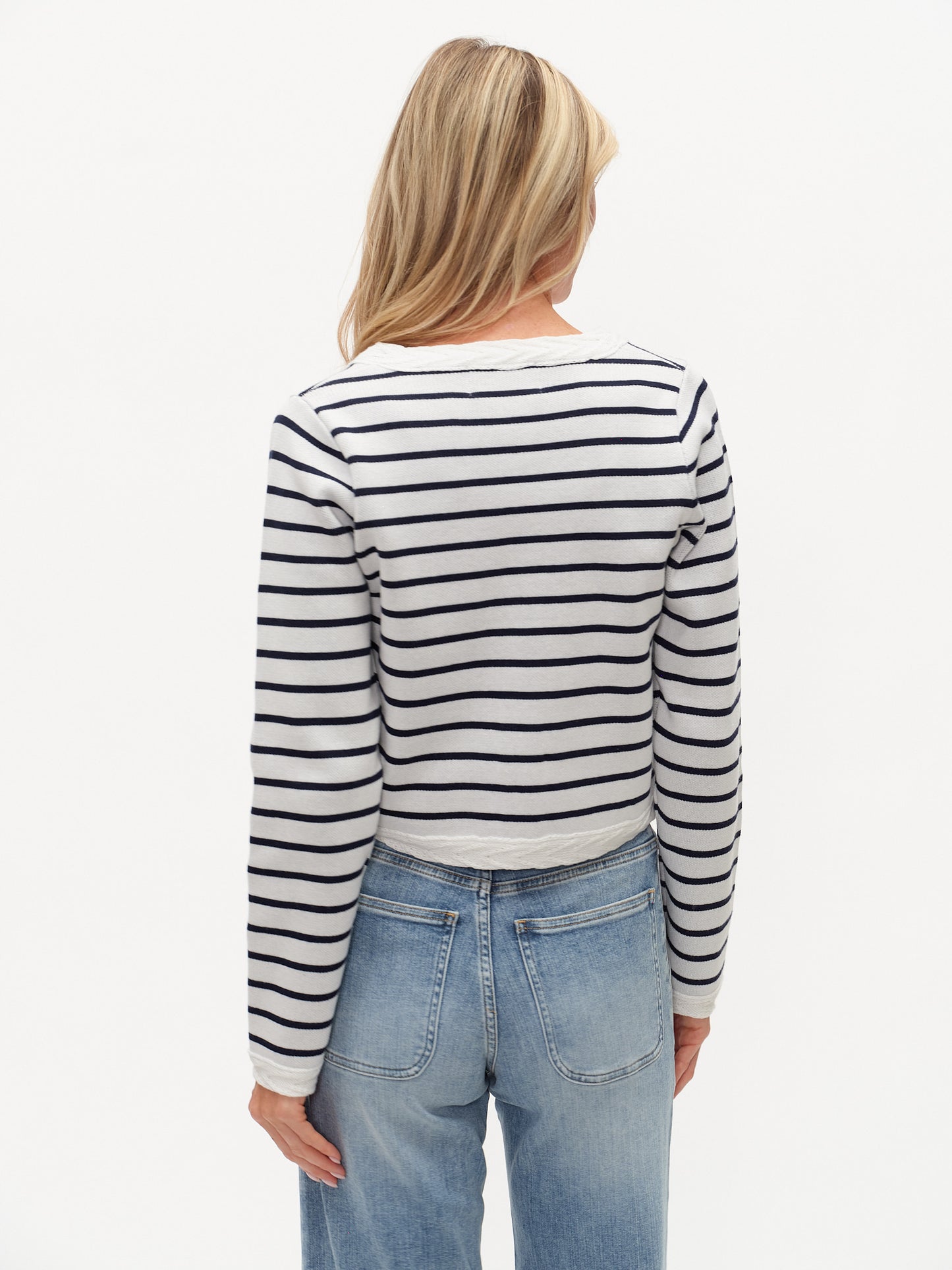 blaire cardigan [white/navy]