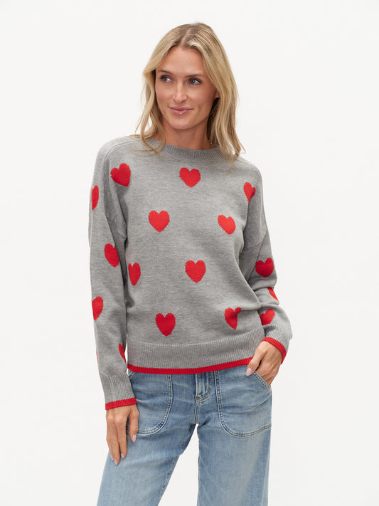 valentina sweater [heather grey/red]