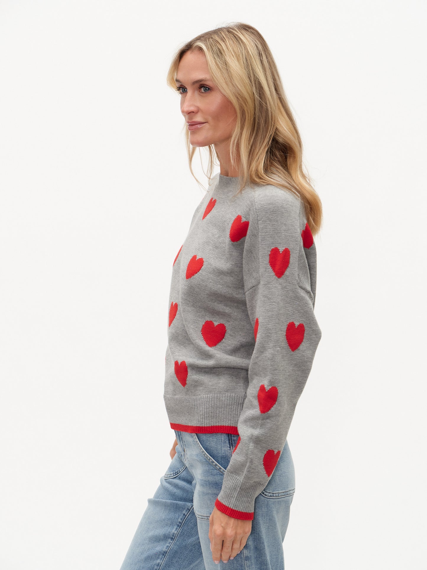 valentina sweater [heather grey/red]