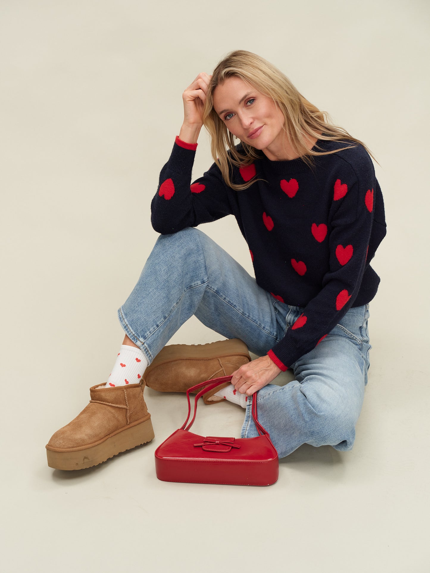 valentina sweater [navy/red]