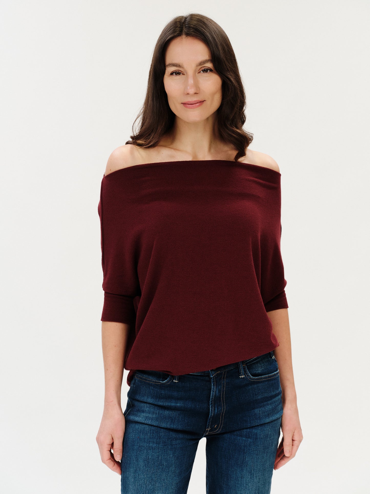 the short sleeve anywhere top [burgundy]