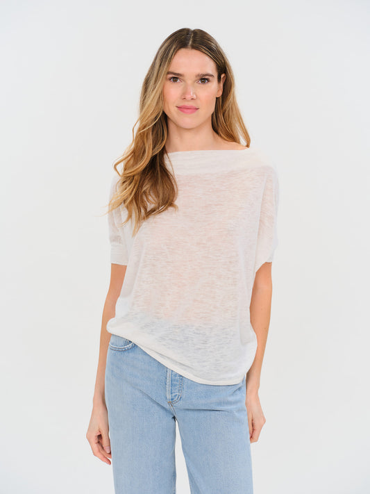 the short sleeve slub anywhere top [coconut]