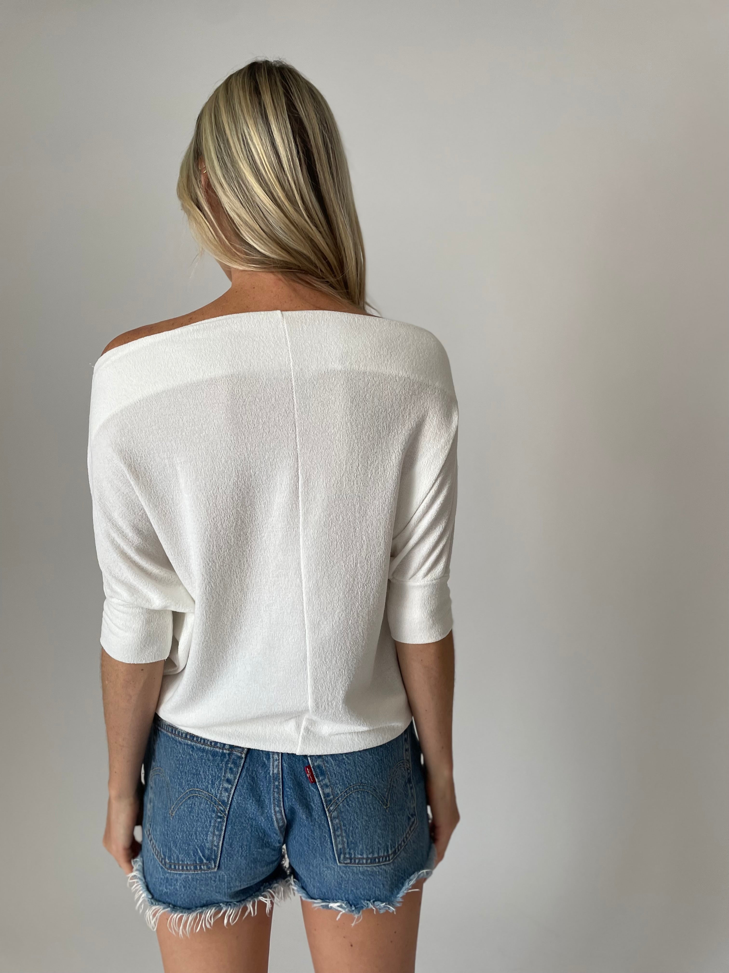 the short sleeve anywhere top [ivory]